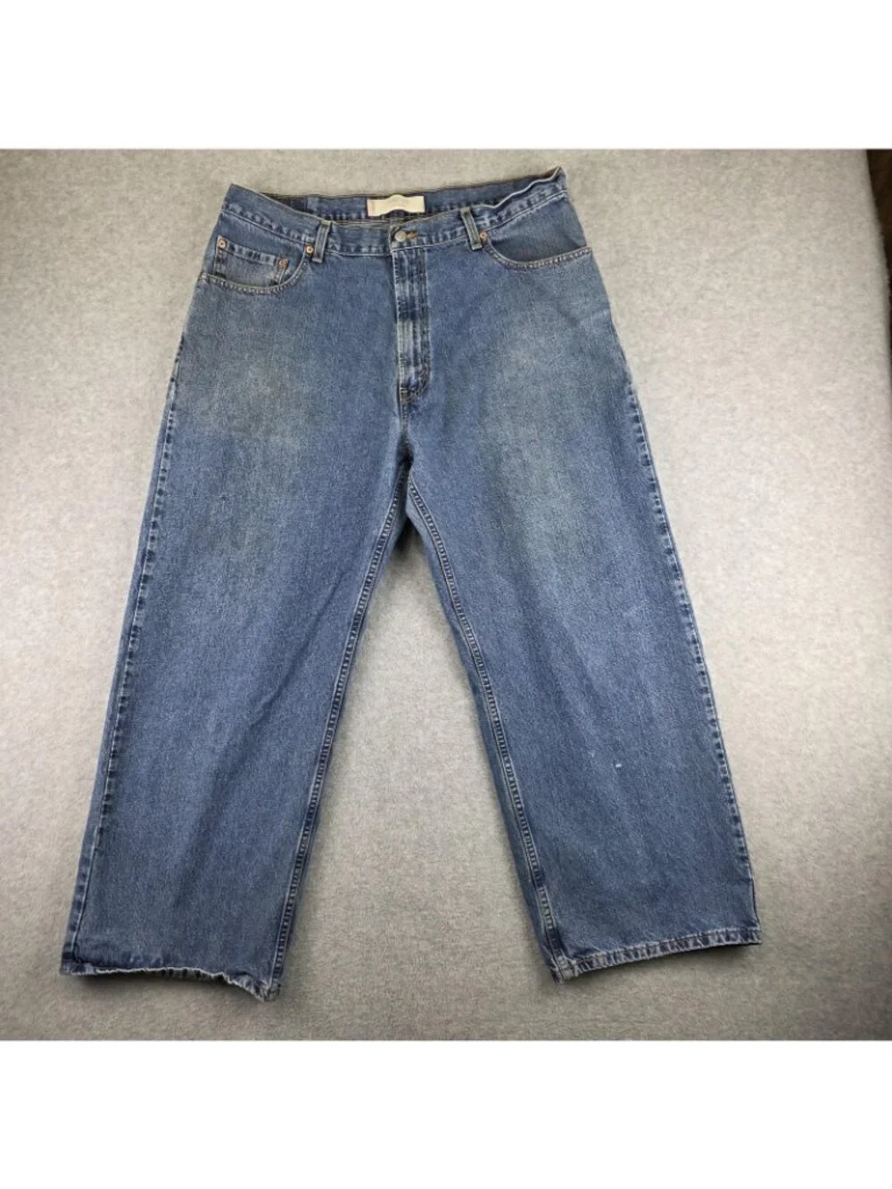 Levis 599 Giant Fit Jeans Mens 36x30 Blue Wide Leg High Rise Zip Fly Denim